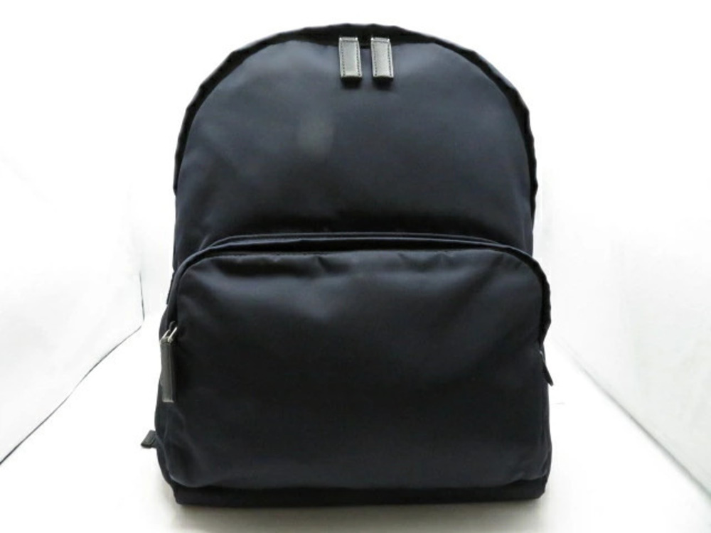 Prada Bag Backpack Saffiano Navy Blue Black